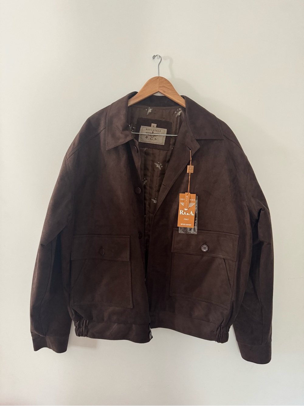 Men's Dark Brown Suede Bomber Jacket